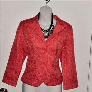Vera Wang Coral Tang Blazer with Textured Fabric and Classic Lapel